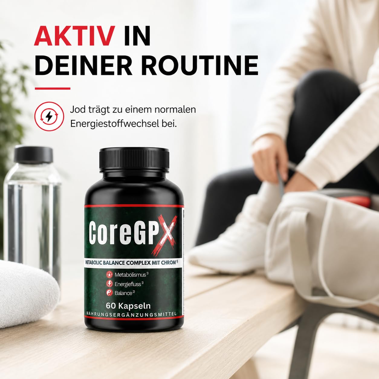 Core GPX Original von ZENICAPS – 60 Stoffwechsel Kapseln mit Chrom & Jod – Chrom für normalen Makronährstoffwechsel, Jod für Energiestoffwechsel – mit Grüntee, grünem Kaffee, L-Carnitin & L-Tyrosin