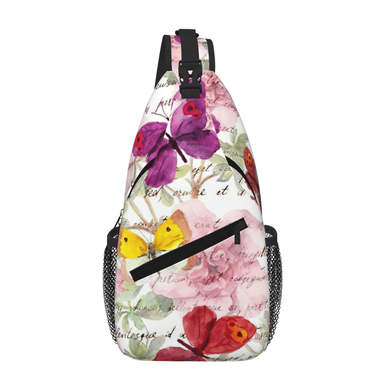 Mochila de pecho con estampado de mariposa para hombre y mujer 8