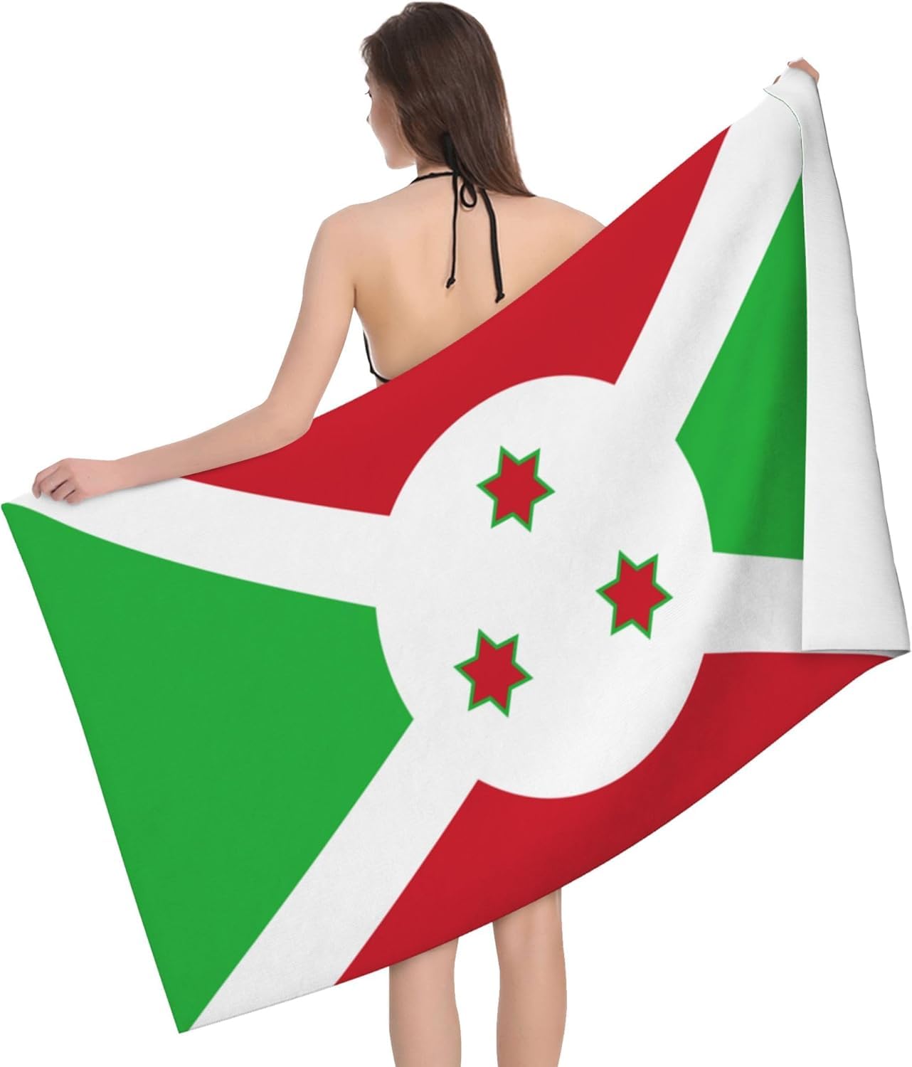 HLBSDM Burundi Flag 52 x 32 in Microfiber Beach Towel Swimming Pool Bath Super Big Throw Towel