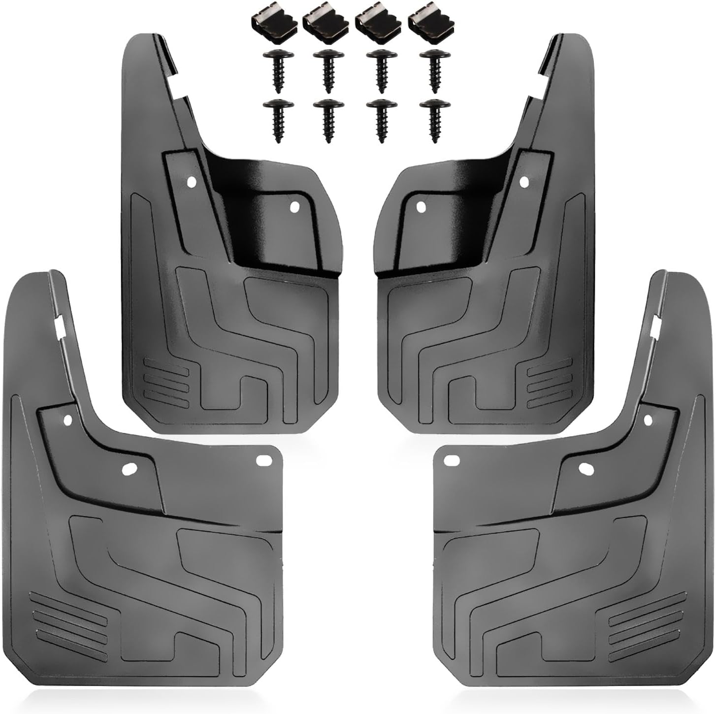 XUKEY Mud Flaps for 2025 2024 2023 Chevrolet Chevy Colorado Accessories All Weather Splash Guard Mudguards Mudflaps Fender Tire Protector Rear Front No Drilling Required,Black(Set of 4)