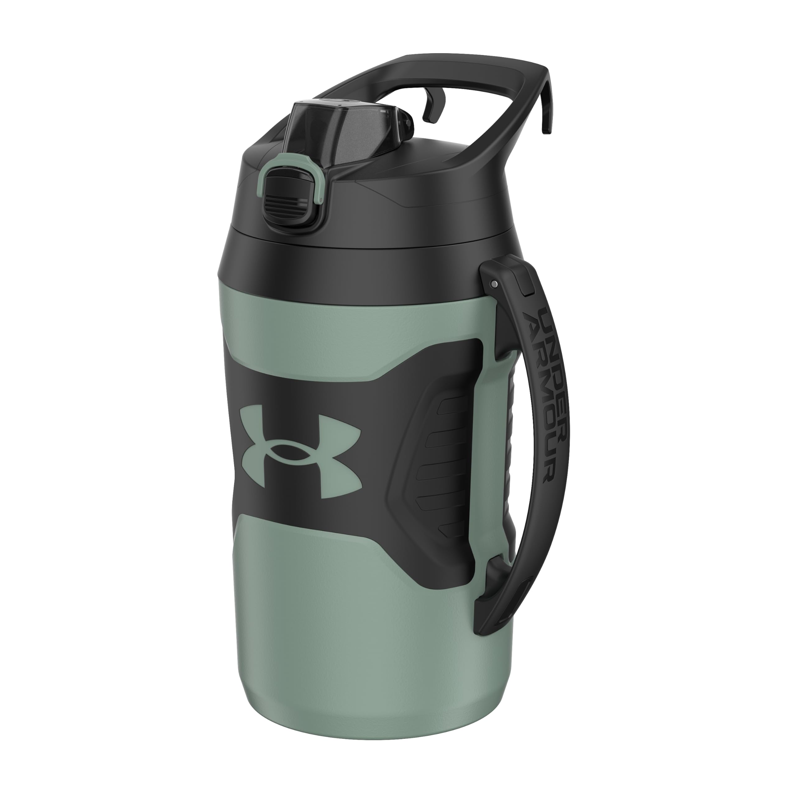 Under Armour Insulated Water Bottle with Handle &amp; Fence Hook, Half Gallon Sports Water Jug, Leak-Resistant &amp; BPA-Free for Baseball, Football &amp; Gym - Silica Green/Silica Green, 64oz