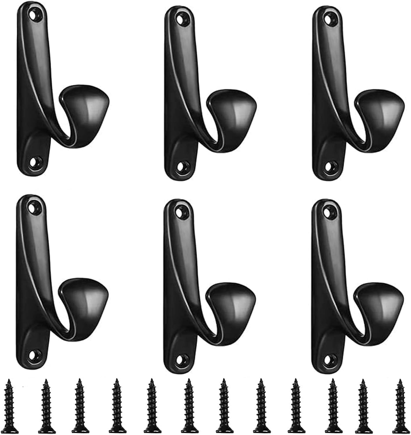 6 Pcs Single Metal Hooks Wall Mounted Coat Hooks Individual Metal Hooks