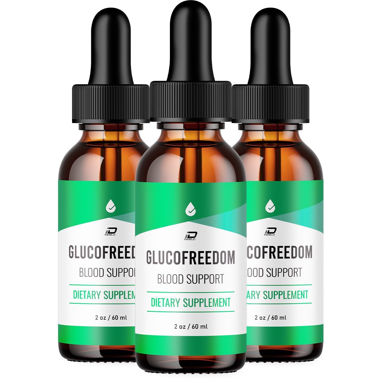 GlucoFreedom Drops Healthy Formula Supplement - Advanced Formula Gluco Freedom Droppers Advanced Support Supplement GlucoFreedom Maximum Strength Reviews (3 Pack - 3 Month Supply)