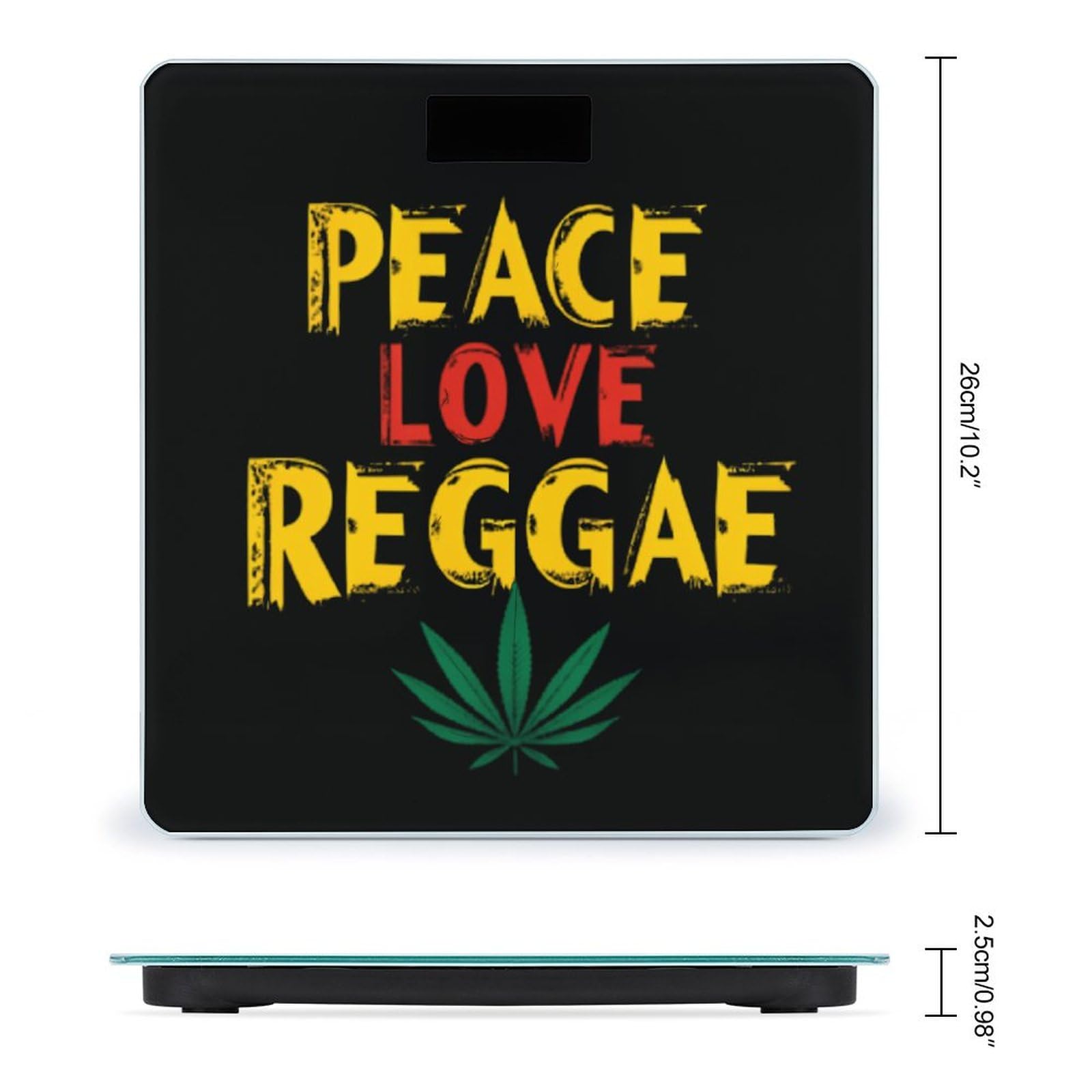 Peace Love Reggae Scale for Body Weight Smart Accurate Digital Bathroom Scale with Easy Read LCD
