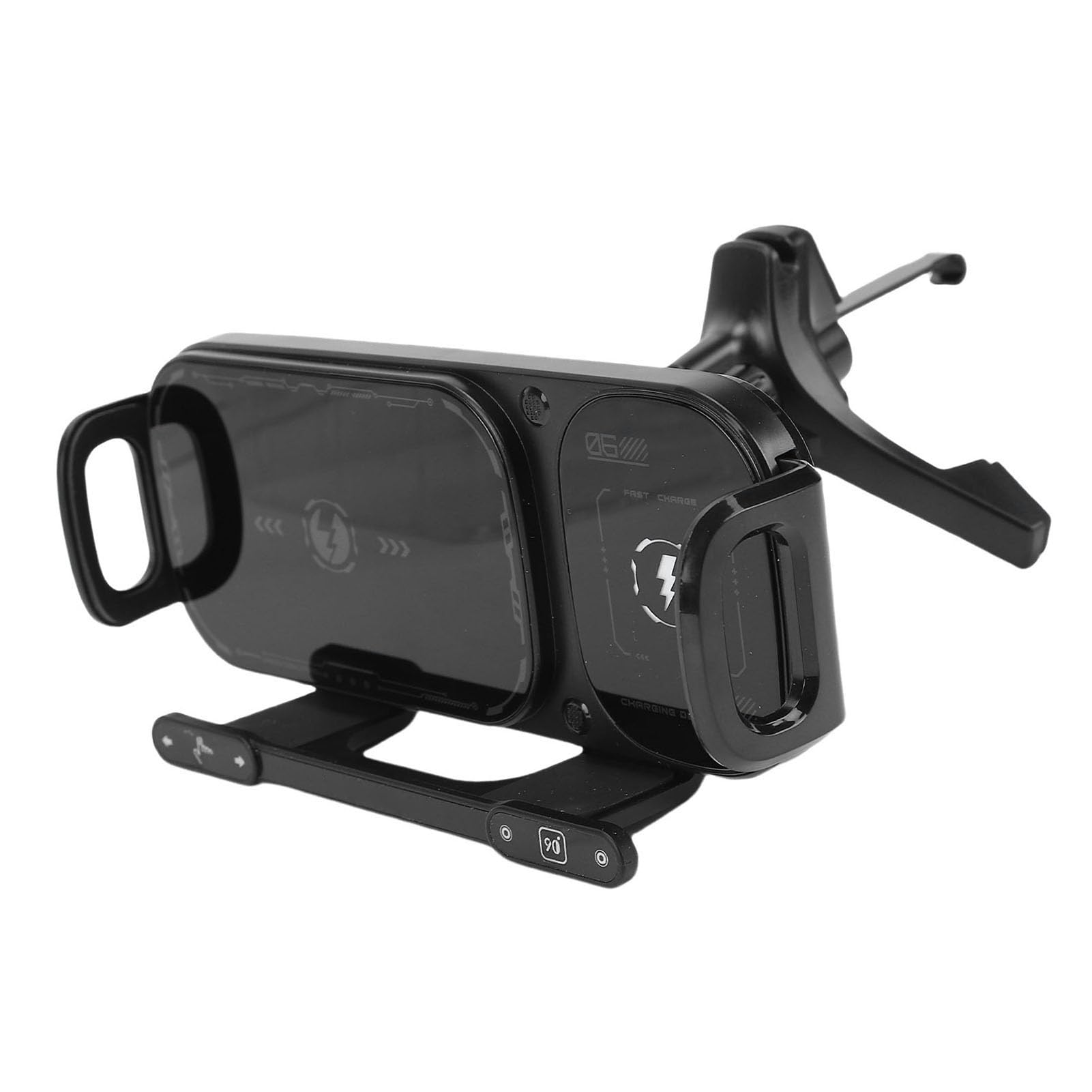 Supporto per Auto Rotante con Ricarica Wireless Ad Alta velocità 15 W Supporto per Telefono con Rotazione Automatica a Ricarica Rapida Impugnatura Design Pieghevole