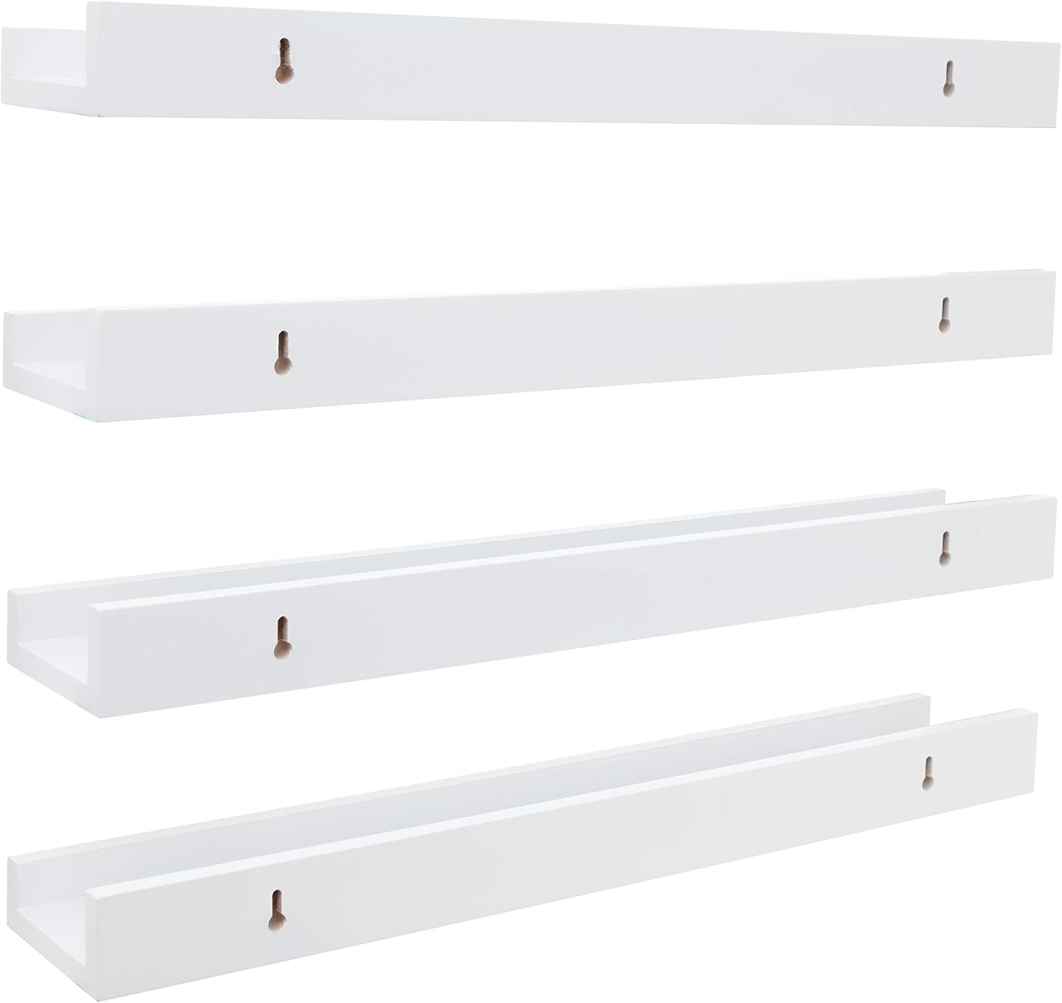 Sleek White Engineered Wood 23" Floating Wall Ledge