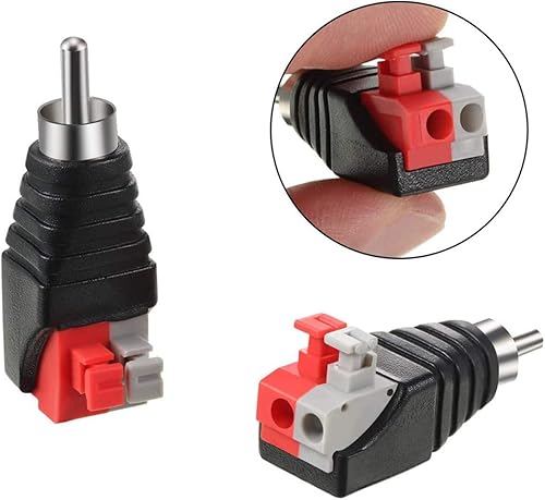 Miniatura 3 de MATTOX Cable de altavoz a audio macho RCA conector adaptador Jack Plug 10pcs/Set