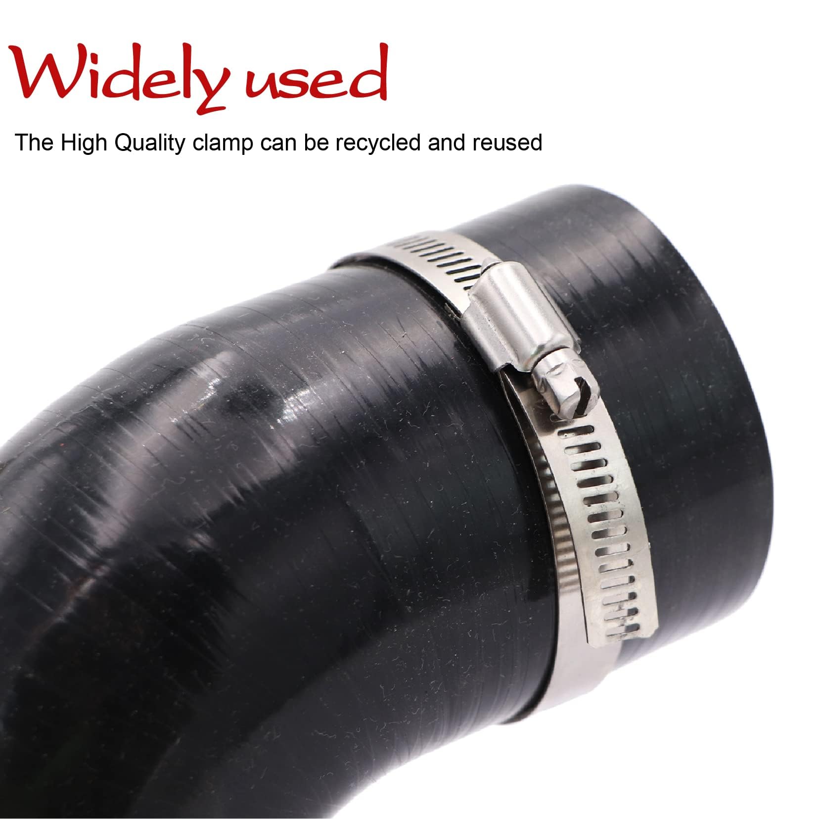 Manguera acopladora de codo de 90 grados de 51 mm, 4 capas reforzadas, longitud de 102 mm con 2 abrazaderas para turbo/intercooler/acoplador de tubería de admisión