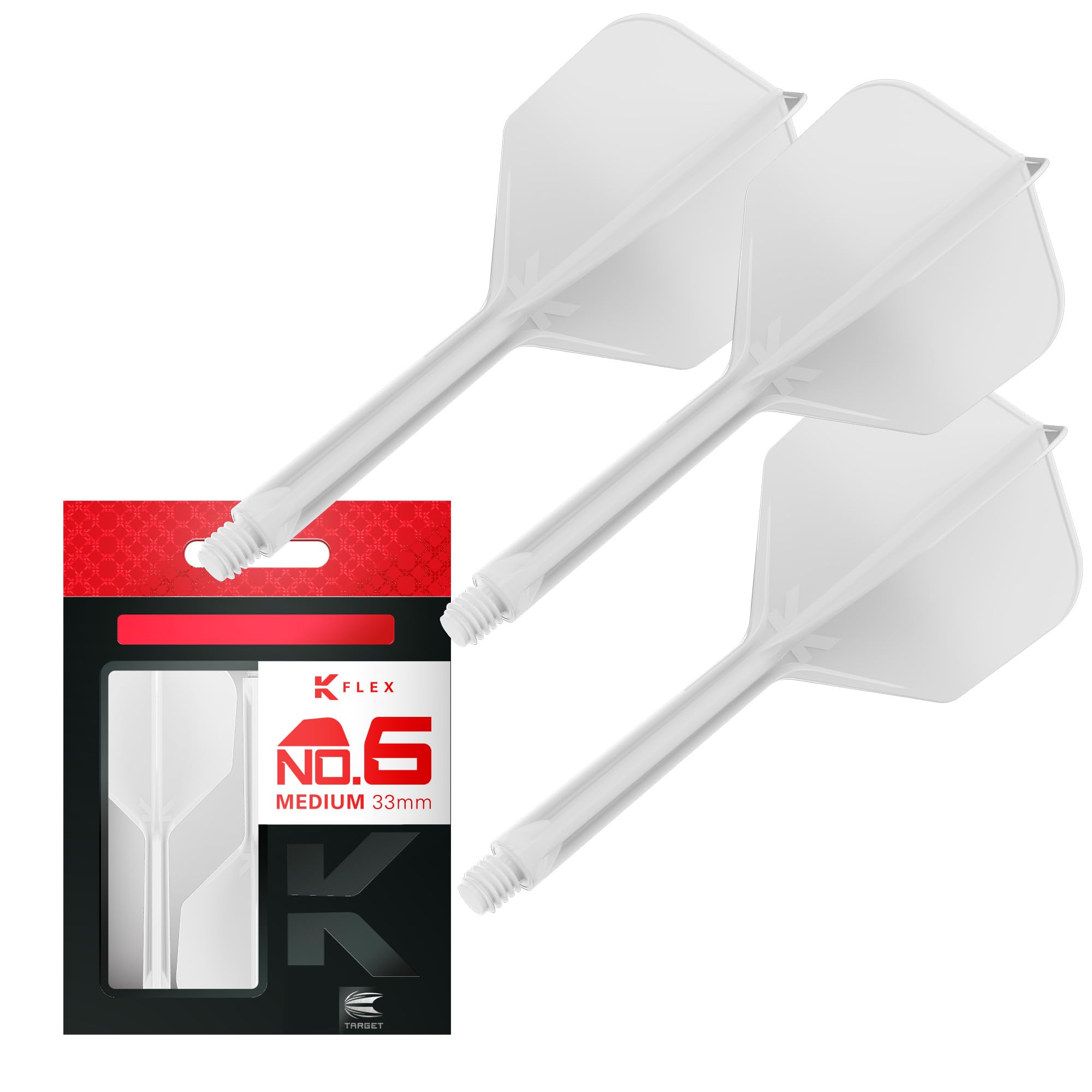 Target Darts K Flex Integrated Dart Flights And Shafts, No.6 | Pack Of 3 K-Flex - No6, Kflex All In One Moulded Dart Flight & Stem Lengths: Short, Intermediate & Medium | Professional Dart Accessories