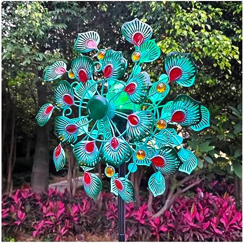Solar WindmüHle Garten XXL, 178 cm Metall Windrad Garten, mit