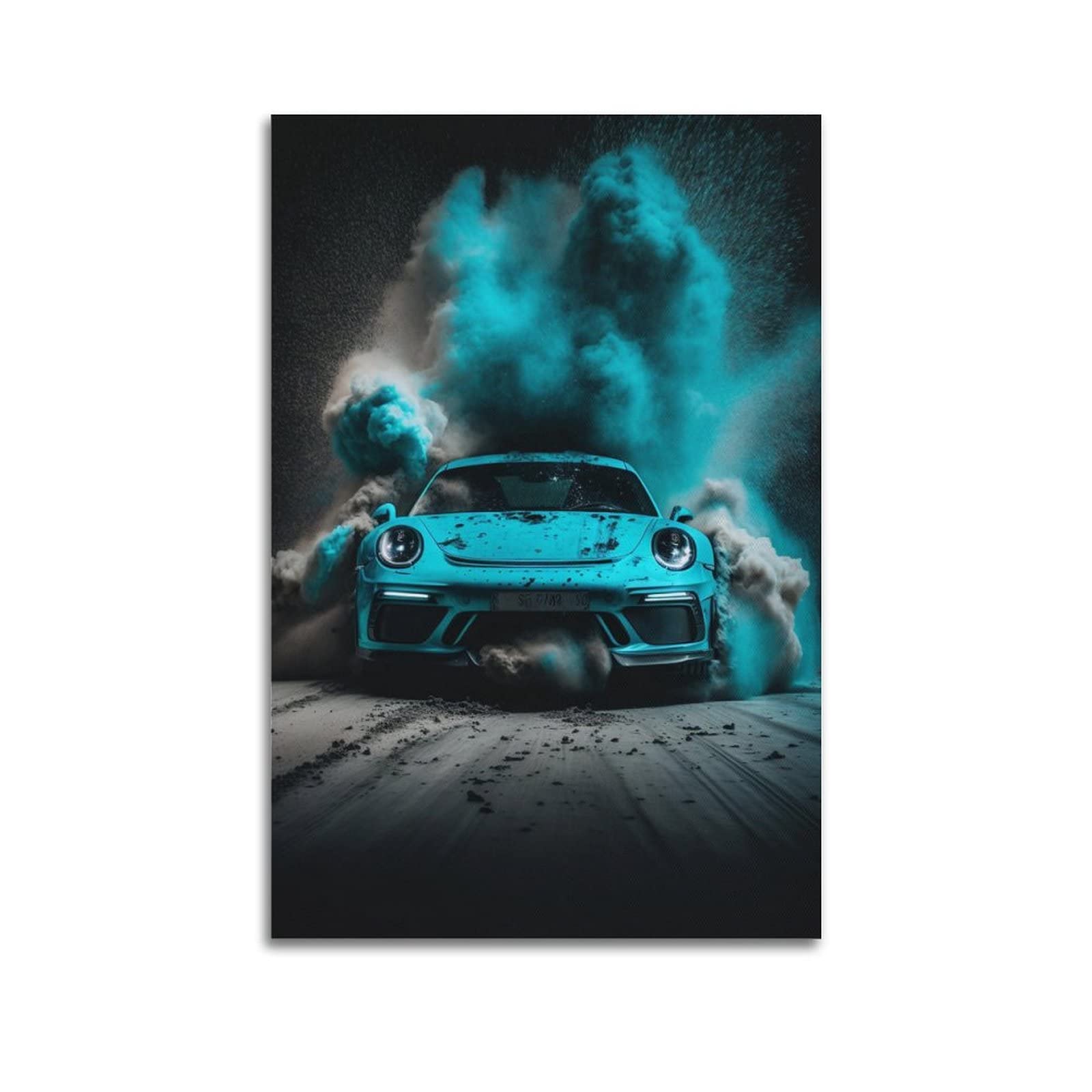 WELTS Sport Car Poster for Porsche 911 GT3 R (991) Racing Car Supercar Decorative Painting Canvas Wall And Art Picture Family Bedroom Decor 12x18inch(30x45cm)