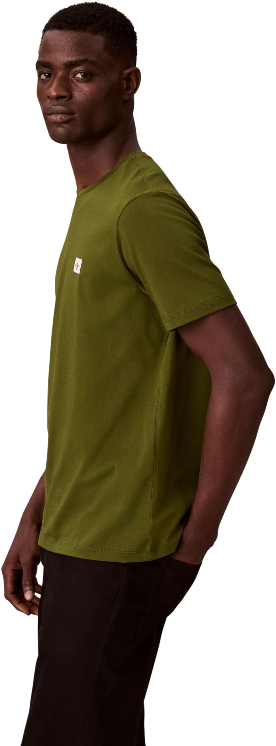 Calvin Klein Męska koszulka z logo SS 30S Classic TEE LV04RC272G koszulki, zielona (Medieval Forest), M, Zielony (średniowieczny las), M