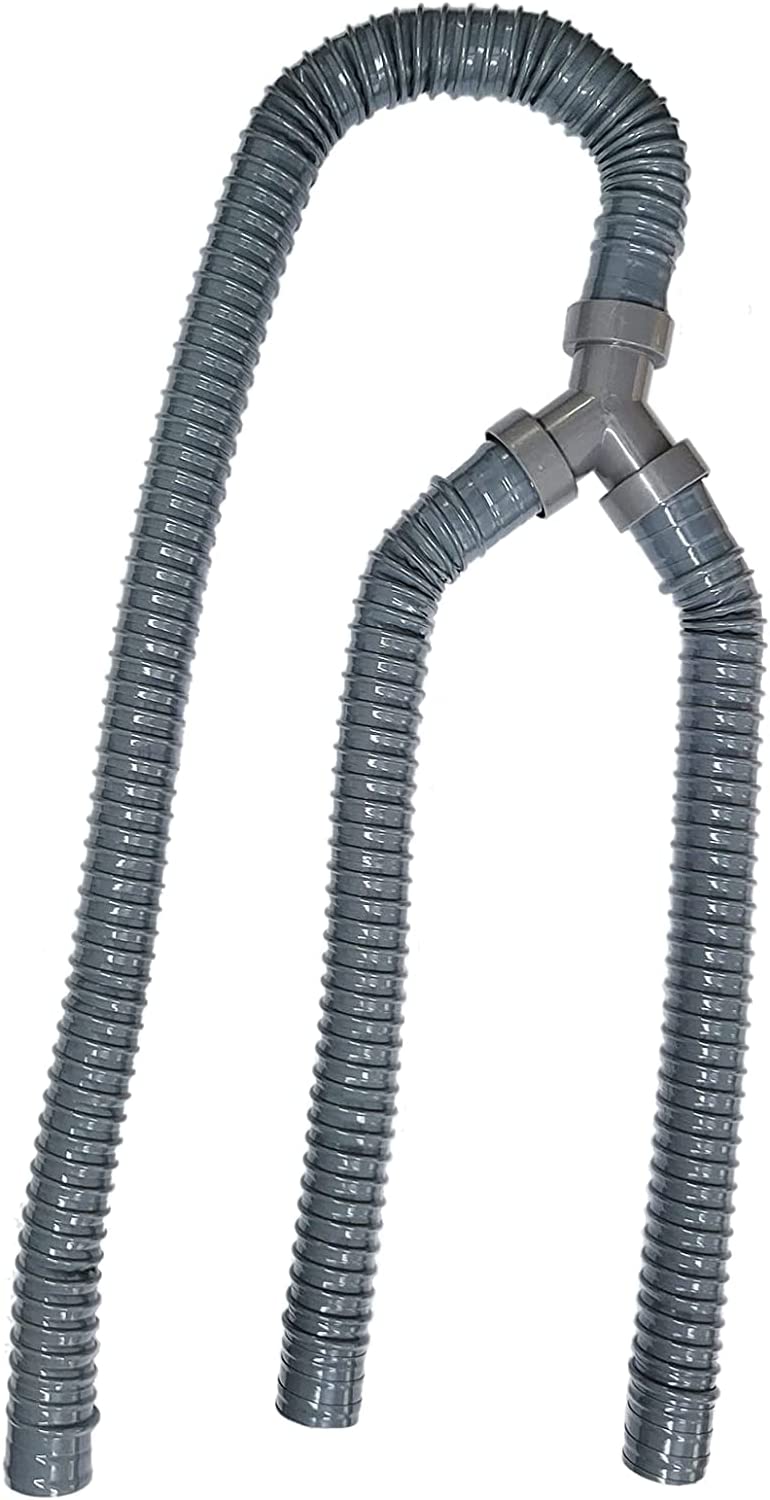 Drainage Hose Pipe 3 Way Double Ended Kitchen Wash Basin Sewer Drain Pipe 15.8"x15.8"x31"(40x40x80cm). 2 Female Nut Connection 1-3/4" P-trap