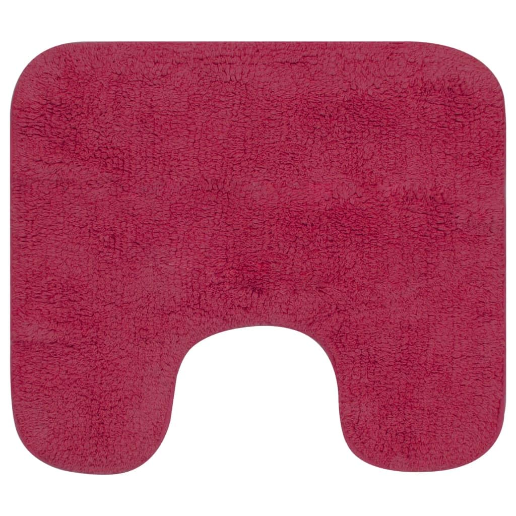 Furniture Select - Juego de alfombrillas de baño (3 piezas, tela fucsia)