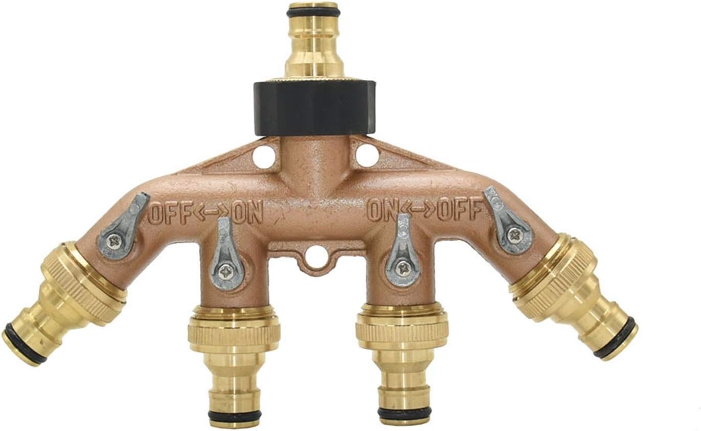 Pipe Fittings 3/4 Inch Threaded Four-Way Garden Tap Water Dispenser Manifold Irrigation Valve Quick Connector 1pcs (Color : D)