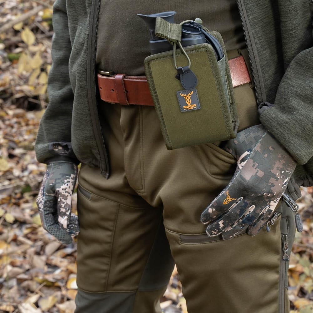 Thermal-Tasche (Grün) für Fernglastasche, Bino Harness - Wärmebildtasche für die Jagd und Pirsch, geräuschlos, Molle, modular