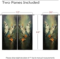Vista 143 de Cortinas opacas de mariposa para decoración del hogar de niñas y niños, hermosas flores en acuarela, con ojales, aislamiento térmico, cortinas