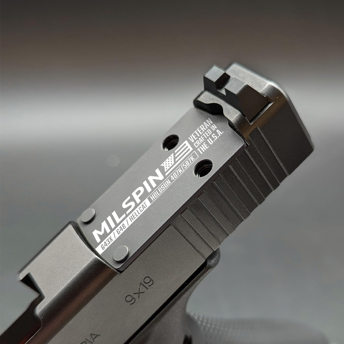 Milspin Optic Mount for Holosun 407K, Holosun 507K, and Holosun EPS Carry Adapter Plate fits Glock 43X MOS, Glock 48 MOS, and Hellcat OSP | Aircraft Aluminum Black Anodized | Veteran Made in USA