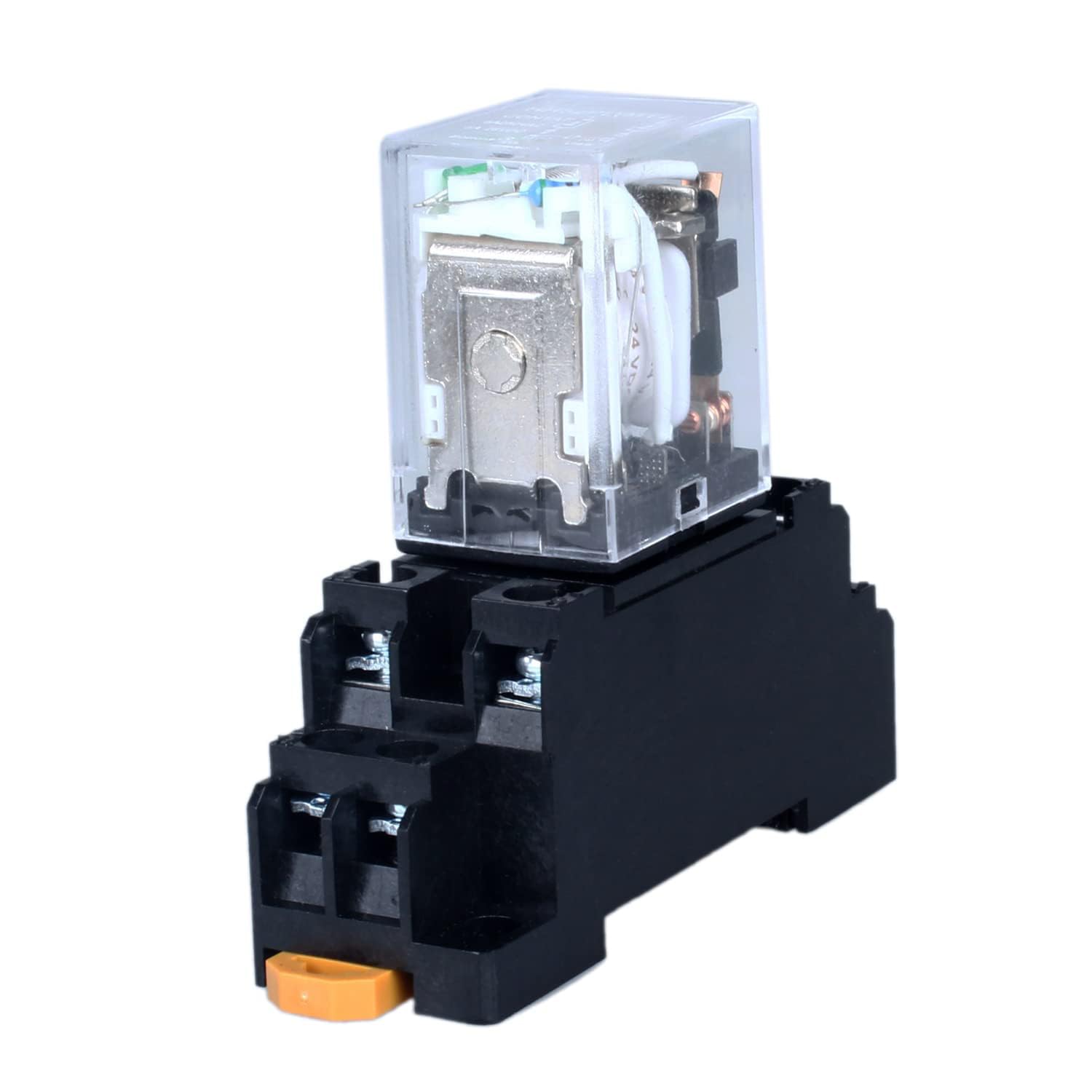 JIQIElectromagnetic Relay 24 V DC, 5 A Coil, 8 Pins, 2NO 2NC, Silver Alloy Contact, DIN Rail Mount, HH52PL(MY2) Changer with Indicator Light