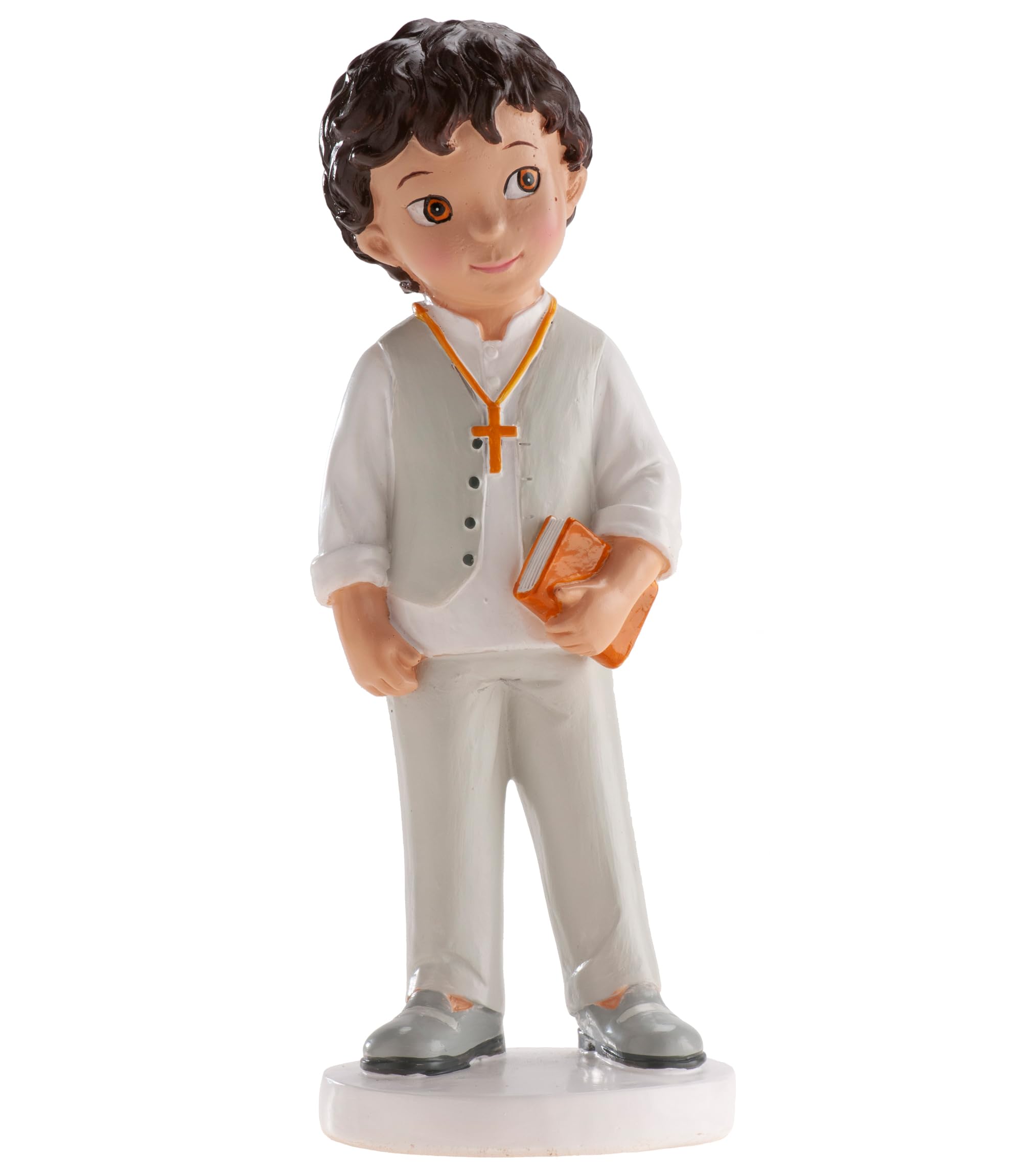 dekora – First Communion Cake Topper Figure Boy Bruno 16,6 cm, Christening & Celebration Cake Decoration