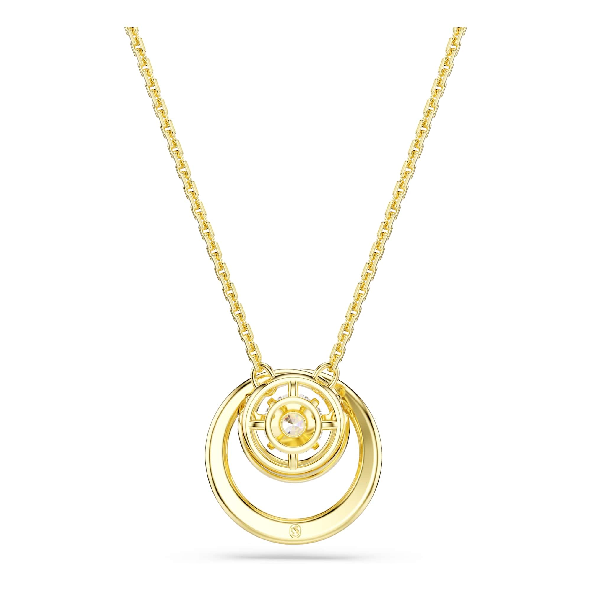 Swarovski Hyperbola Kollektion, Rundschliff, Weiß, Goldfarben beschichtet
