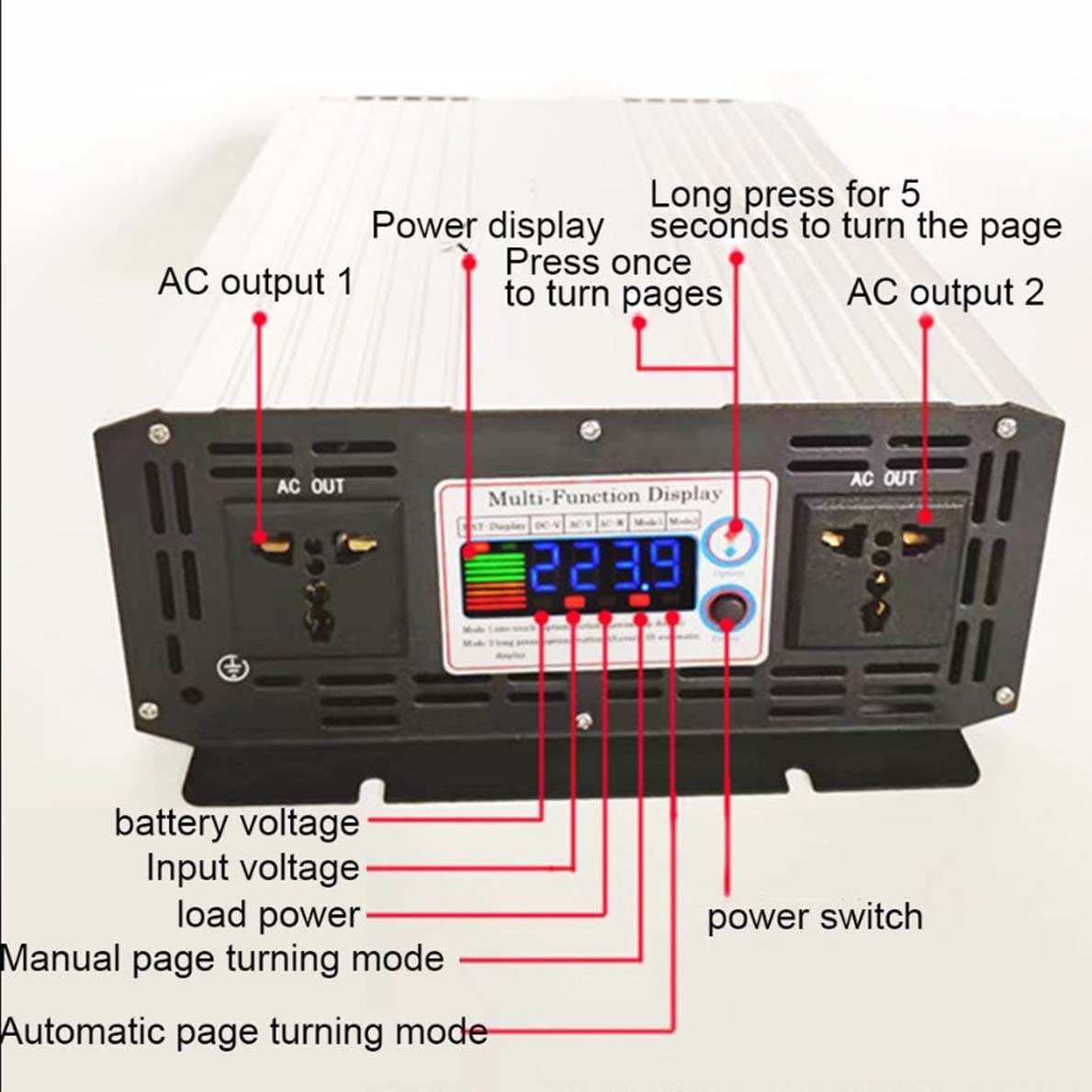3500W/4000W/5000W/5500W/6000W/8000W/12000W przetwornica czystej fali sinusoidalnej 12V/24V/48V/60V/72V DC do 220v AC konwerter samochodowy przetwornica napięcia do pojazdów,6000W-60V