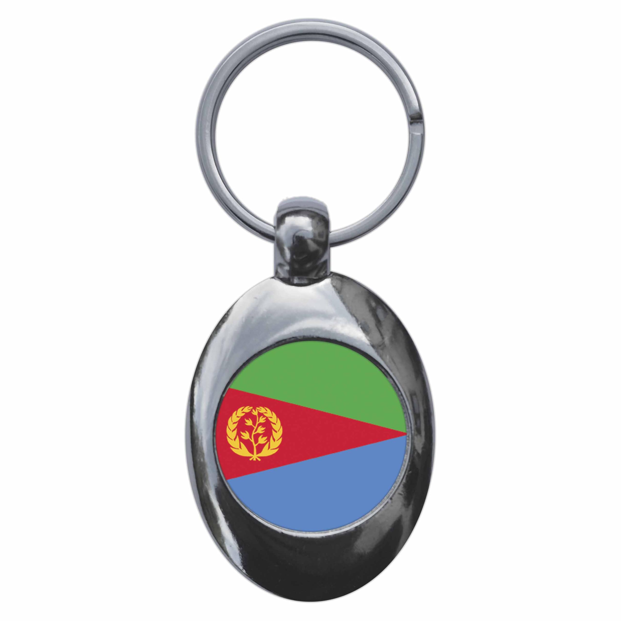 Ozorath Eritrea National Flag Keyring Keychain Key Ring Chain With Trolley Coin