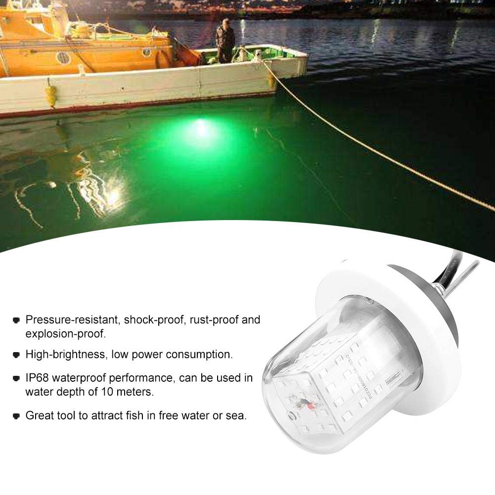 Światło wędkarskie, 30 W LED podwodne światło wędkarskie 18000 lm zielone zatapialne akcesoria do przyciągania ryb