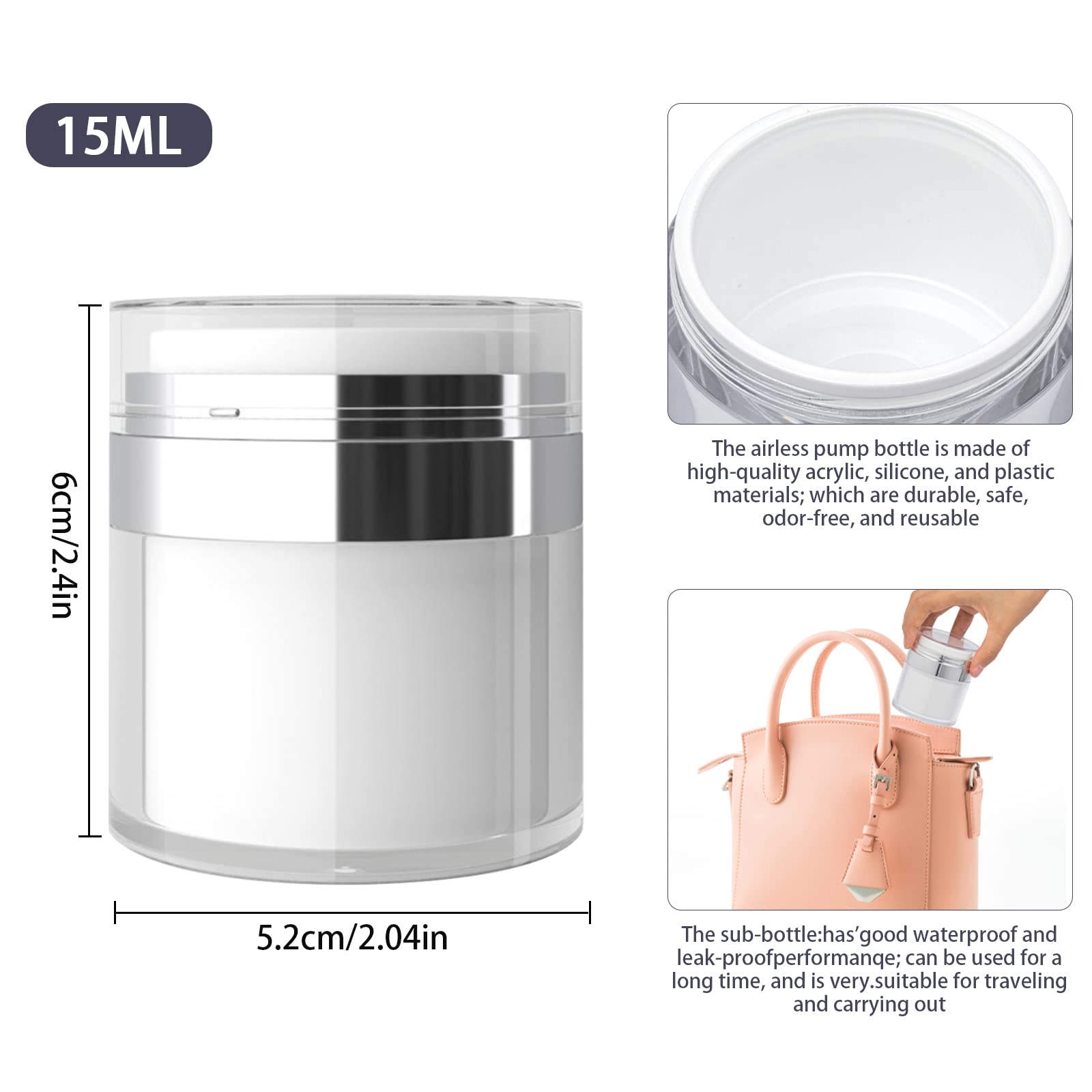 2 Bottiglie Sottovuoto Per Creme Con Cucchiai - Portatile, Ricaricabile, Ideale Per Viaggi - Foto 6