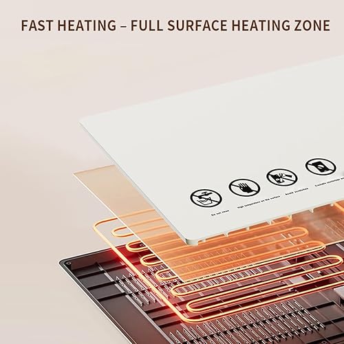 Miniatura 2 de Tapete plegable de calentamiento de alimentos de 24 x 15 pulgadas, bandeja de calentamiento eléctrica con 5 ajustes de temperatura y 3 modos de