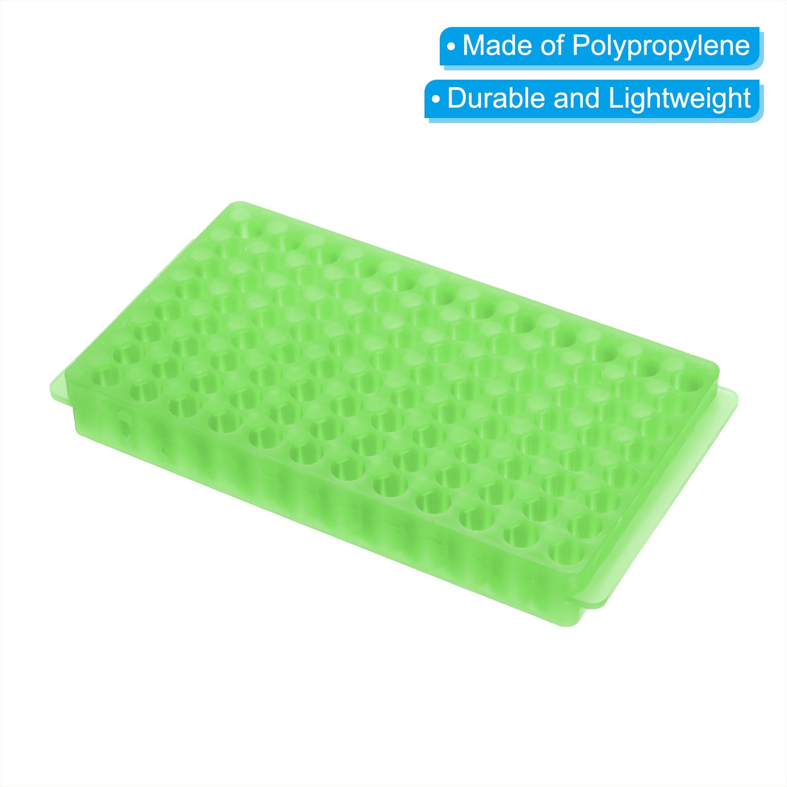 PATIKIL Portoir À 96 Puits, 2pcs Portoir À Fioles Double Panneau Support Pour Tubes De Centrifugeuse Pour Microtubes 0.2/0.5/1.5/2ml, Vert