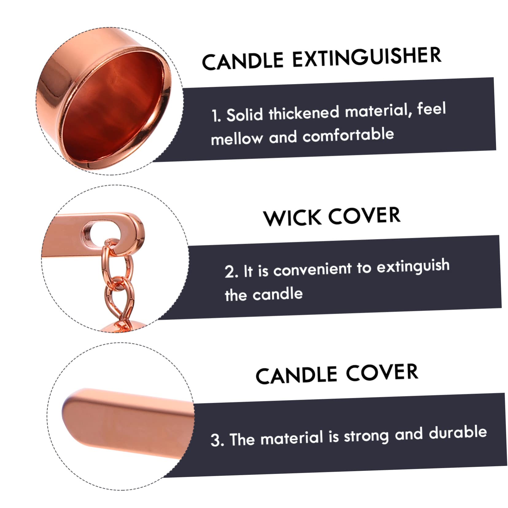 IMIKEYA 3stücke Edelstahl Kerzenauslöscher Mit Langem Griff Vintage Design Für Hochzeiten Partys Und Zuhause Zum Sicheren Löschen Von Kerzenflammen Langlebig Und Stilvoll Roségold