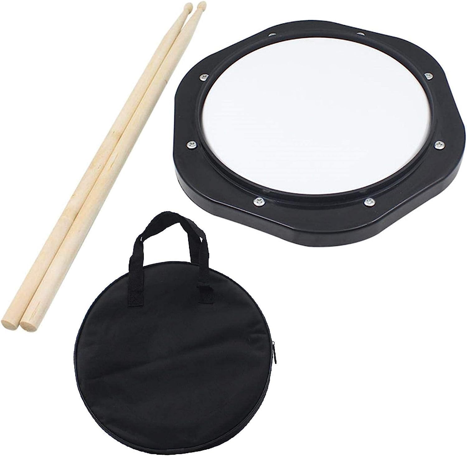 Almohadilla de Practica Caja Parche Sordo 10518H ROCKSTAR DE 8" con Parche Rebound Afinable, Funda y Baquetas. - Rockmusic