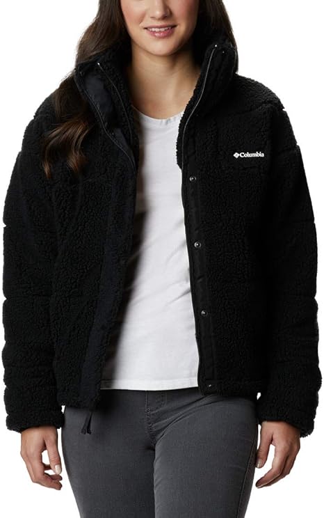black fuzzy columbia jacket
