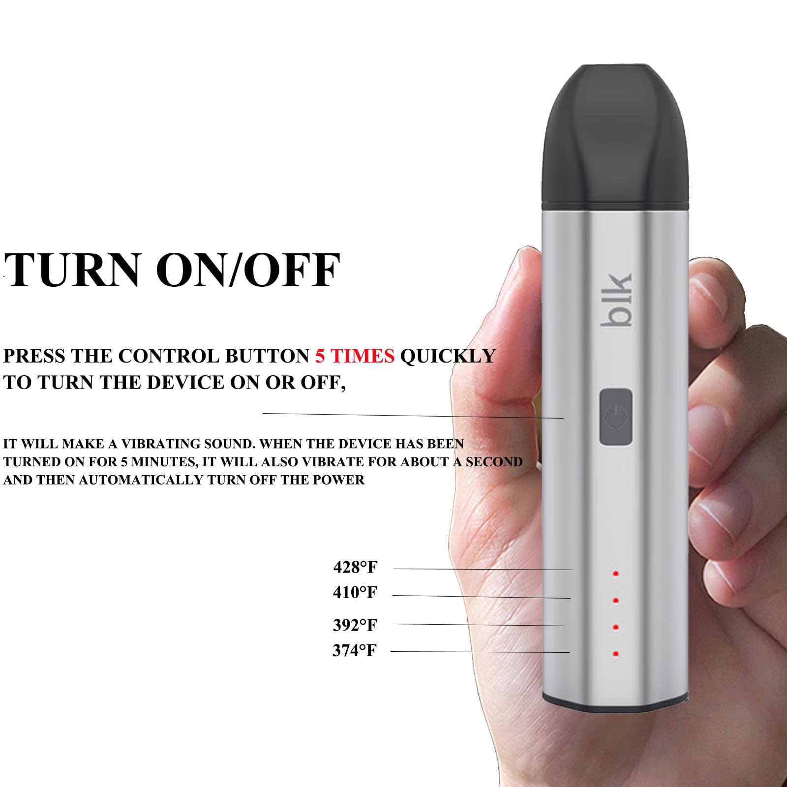 Vaporisateur d'herbes sèches pour aromathérapie, kit de vapotage, batterie 1600 mAh, vaporisateur à base de plantes avec chemin d'air isolé, contrôle de la température, chambre en céramique (argent)