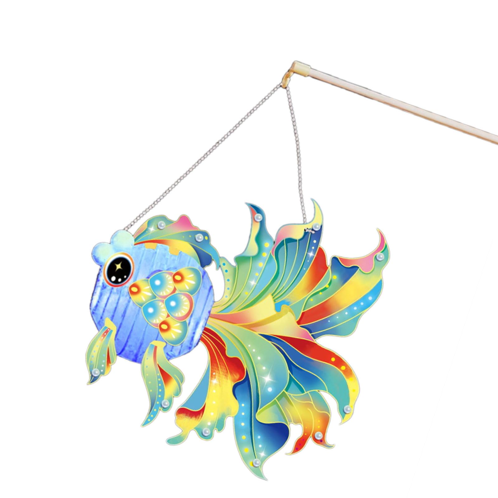Buxuaaaa Fish Lamps Easy Assembly Handheld Scaldfish Light Festival Themed Home Decoration for Festivities Family Craft Activity
