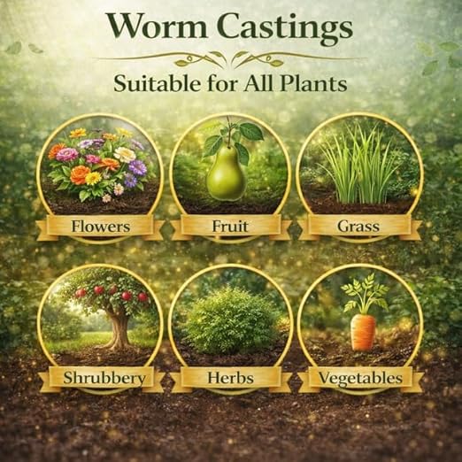 Worm Castings para Plantas, 1QT (0.68kg), Reconstituyente de Suelo Orgánico miniatura 7