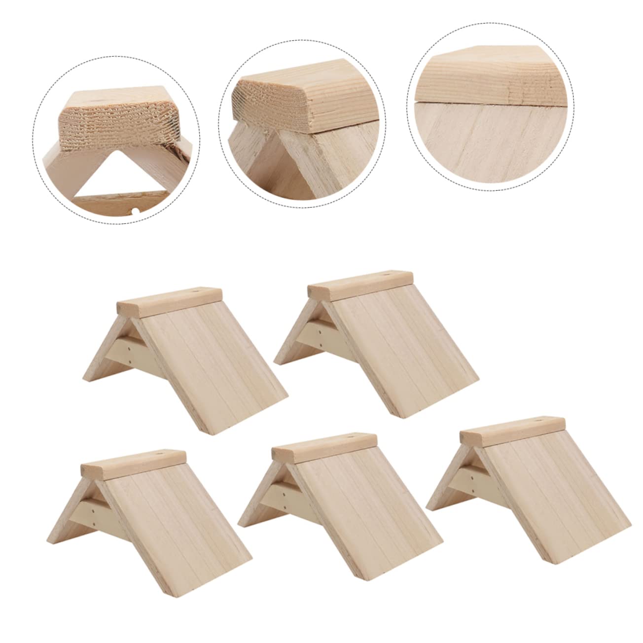 ibasenice Perchoir à Perroquet en Bois, Support à Picorer, Lot de 5, Kaki | Accessoire pour Cage à Perruche, Adapté aux Perroquets et Poules, Usage Intérieur, Pièce Démontable