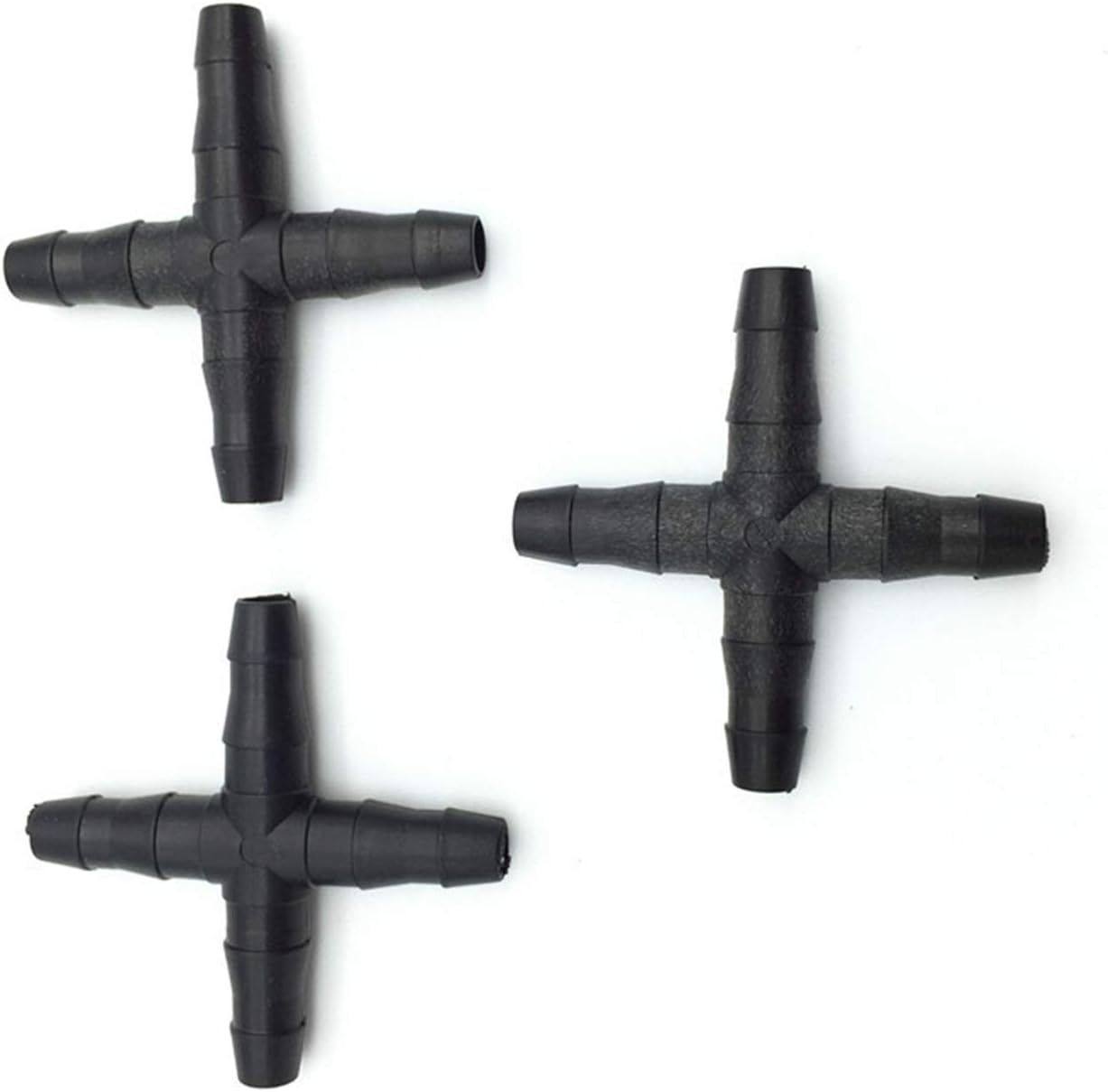 Hose Connector Adapter 30Pcs 4/7Mm Four-Way Connector Black Connection 4/7Mm Hose Suitable for Garden Irrigation Pipe Connector (Diameter : 1/4'')/1/4''