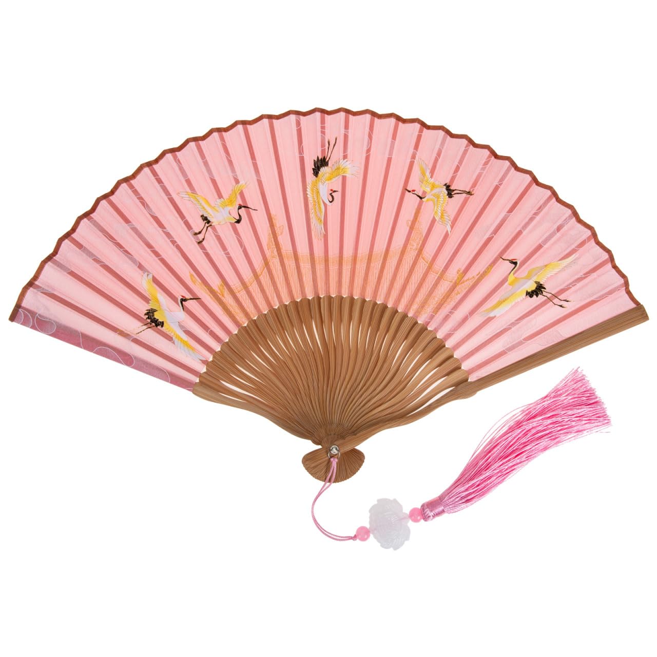 Alipis Silk Folding Fan Japanese Pattern Retro Style Decor Adornment for Chinese Costume and Home