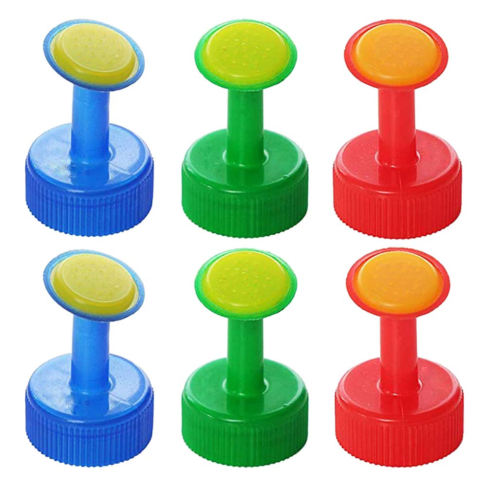 Mnixy 6 PCS Bottle Top Waterers, Sprinkler Head For Watering Can, Plastic Plant Seed Seedling Garden Watering Attachments for Water Bottles(Red,Green,Blue),Height: 4.5cm Diameter: 3cm