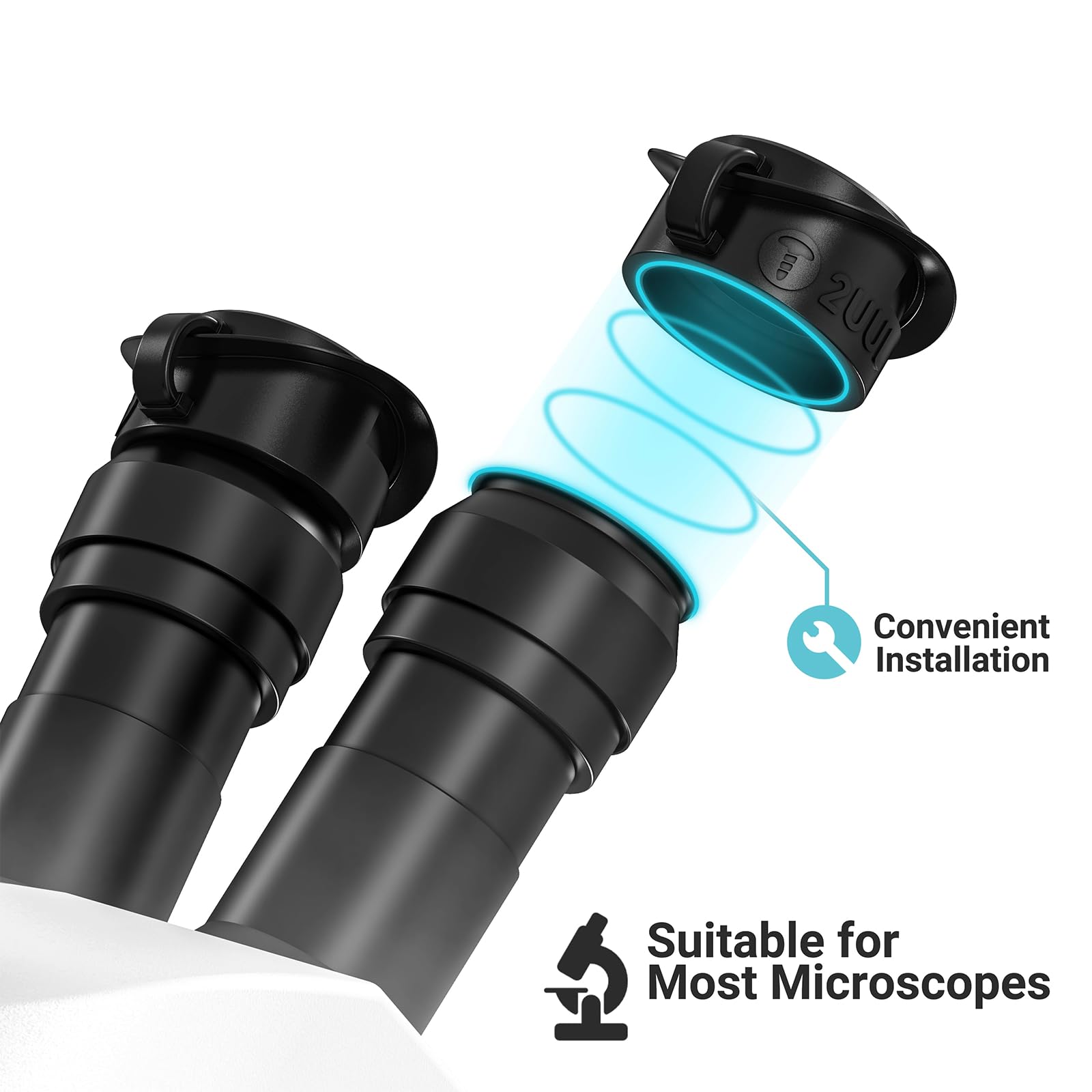 2 oculares de microscopio, cubierta antipolvo a prueba de polvo, tapa protectora para lentes, material suave, alivia la fatiga ocular para microscopios estéreo de 32-36 mm de diámetro interior,
