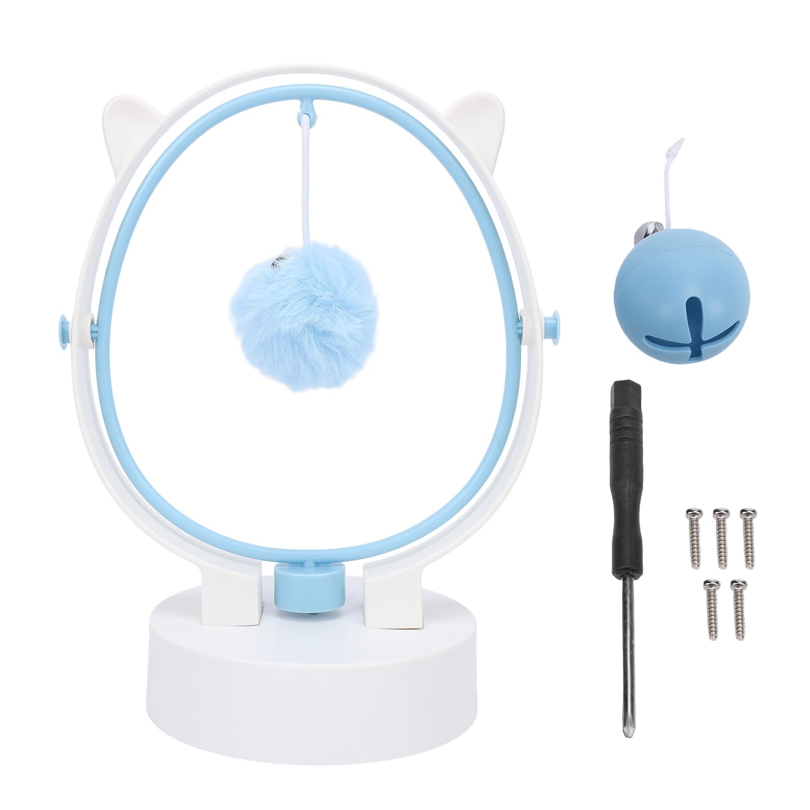 Interaktives Ball-Katzenspielzeug mit Glocke, Perpetual Motion, schwingender Leckerli-Spender, Katzenspielzeug für Hauskatzen, Kätzchen, Kunststoff, 8,46 x 4,53 x 6,50 Zoll