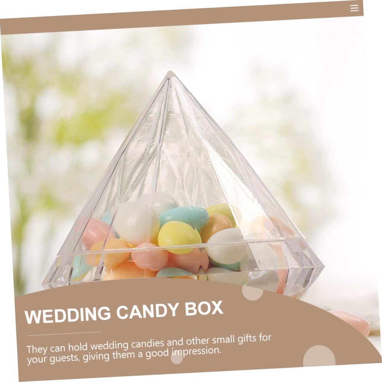 Beatifufu 12 piezas Caja de Regalo Transparente con Forma de Diamante Organizador para Dulces y Chuches para Bodas Comuniones y Festivales