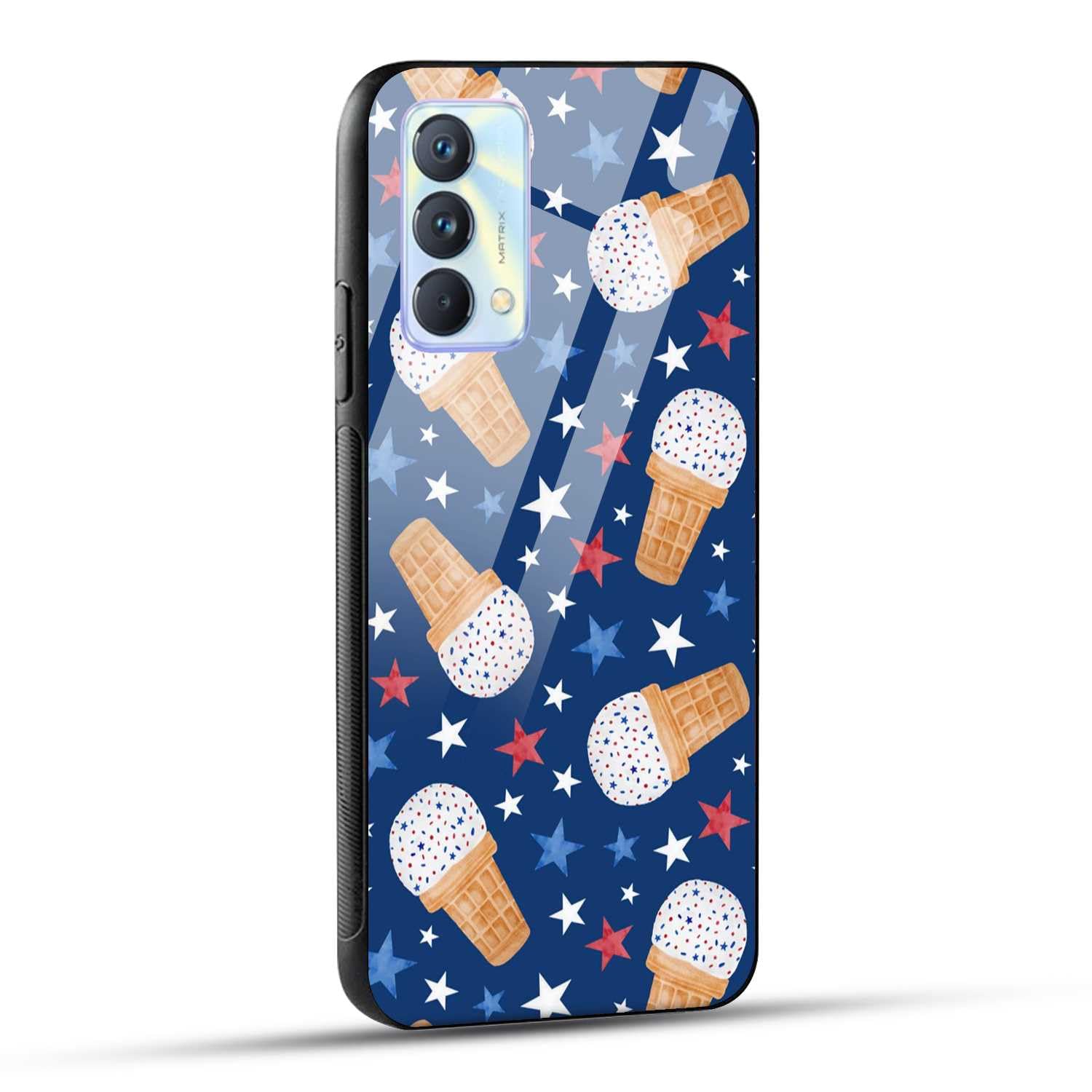 NDCOM for Realme GT Master Edition Back Cover, Durable Realme GT Master Edition Phone Cover, Sleek Realme GT Master Edition Cover for Enhanced Protection Icecream Illustrations Printed Glass Case