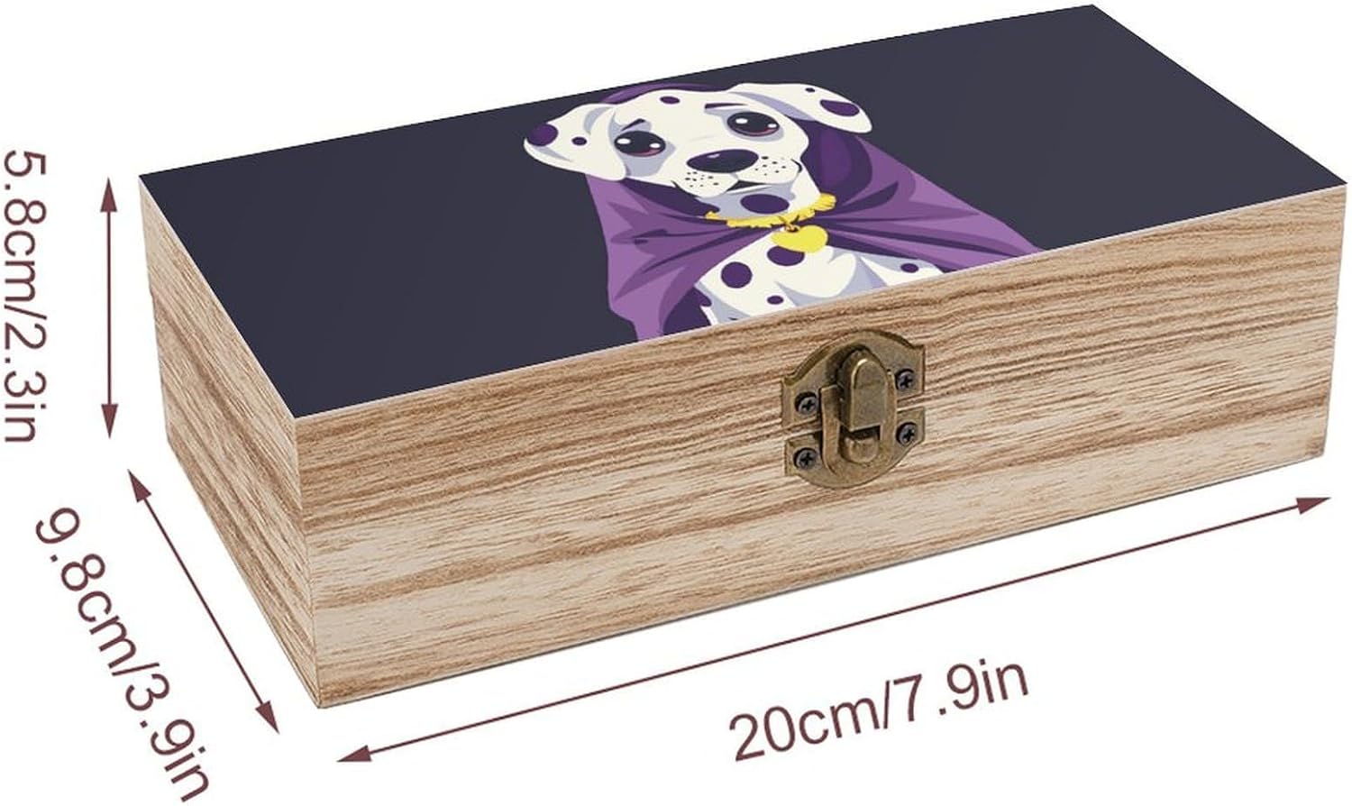 Vintage Wooden Storage Box with Front Clasp Keepsake Box with Lid image 2