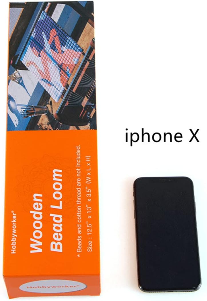 hobbyworker The Jewelry Making Tool Wooden Bead Loom Kit Includes Tweezer,Brush and 20g Seed Beads for Jewelry Bracelets Necklaces Belts Making