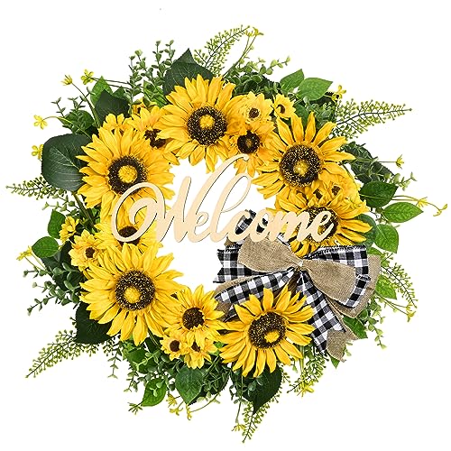 Waipfaru Sunflower Wreaths for Front Door, 20