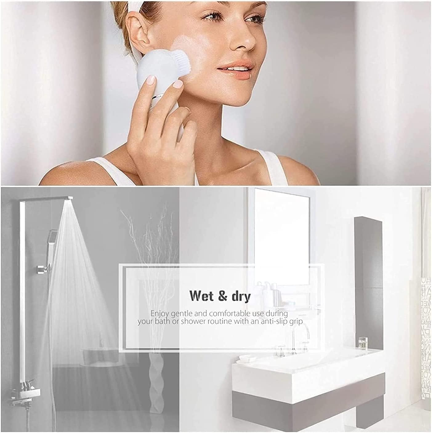 Electrical Shaver for Women, 5 in 1 Multi-Function Electric Razor Hair Removal Epilator Cordless Rechargeable Waterproof Trimmer with Facial Cleansing Brush and Massager Kit for Legs