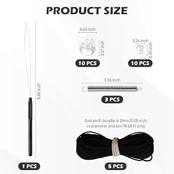 RV Pleated Shade Repair Kit with Wire Restring Tool, Camper Window Shades Blind String Repair Restringing Kit for Travel Trailer Day Night Pleated Shade-Black